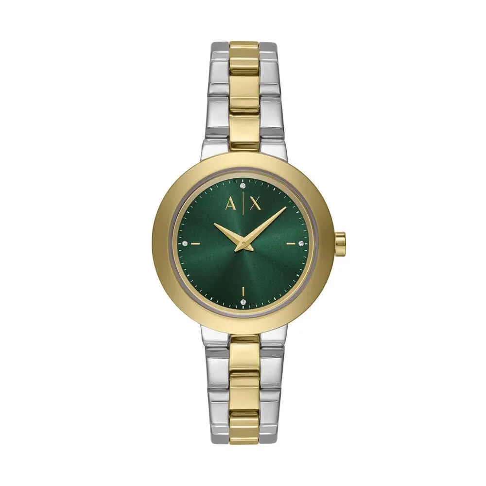 Armani Exchange Orologio da donna, Movimento al quarzo a due lancette e cassa da 36 mm con cinturino in acciaio o pelle - immagine 1