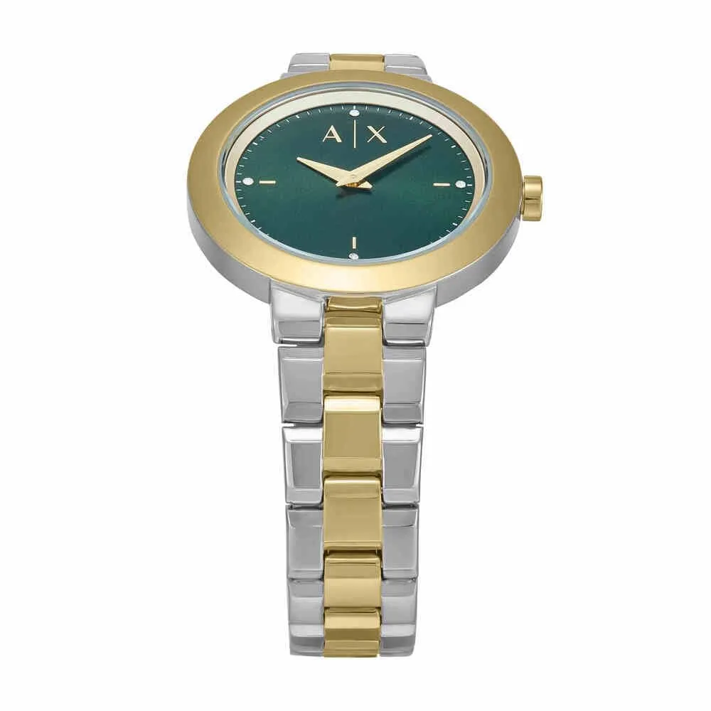 Armani Exchange Orologio da donna, Movimento al quarzo a due lancette e cassa da 36 mm con cinturino in acciaio o pelle - immagine 4