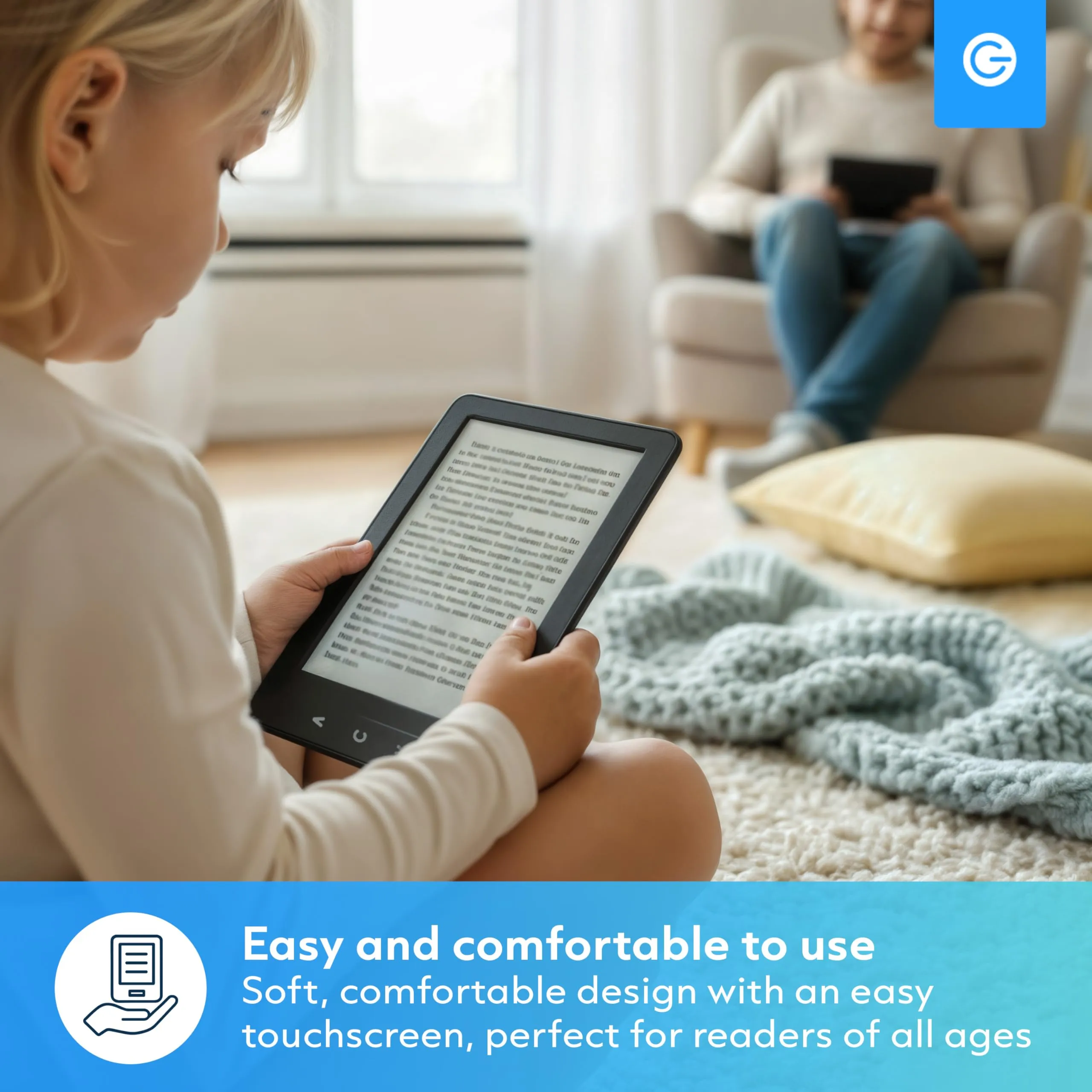 Silvergear® Ebook Reader con Retroilluminazione | Touchscreen E-Ink da 6 Pollici | Memoria da 4 GB per 3000+ E-Books | Pocketbook | Antiriflesso e Leggero | Nero - immagine 5