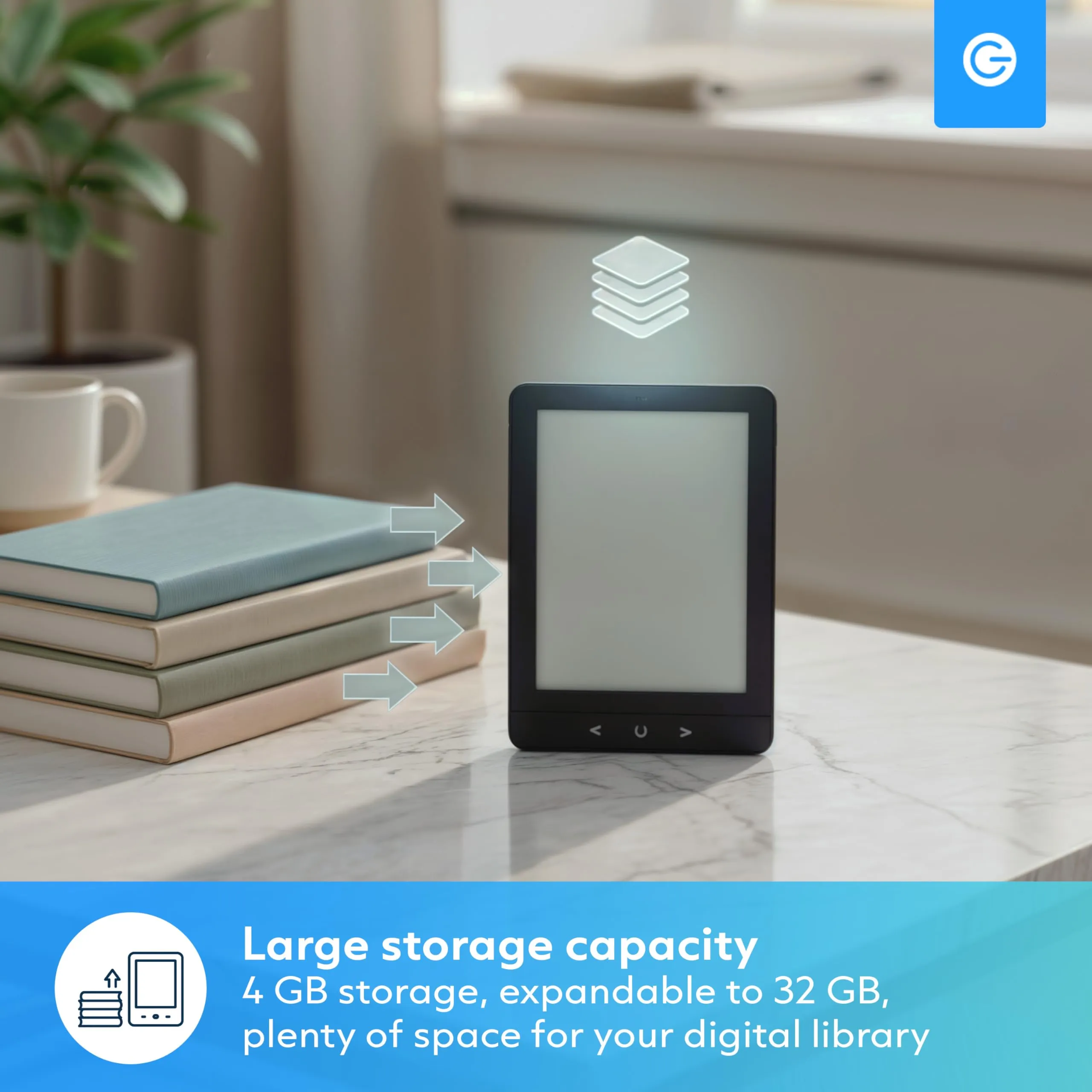 Silvergear® Ebook Reader con Retroilluminazione | Touchscreen E-Ink da 6 Pollici | Memoria da 4 GB per 3000+ E-Books | Pocketbook | Antiriflesso e Leggero | Nero - immagine 6