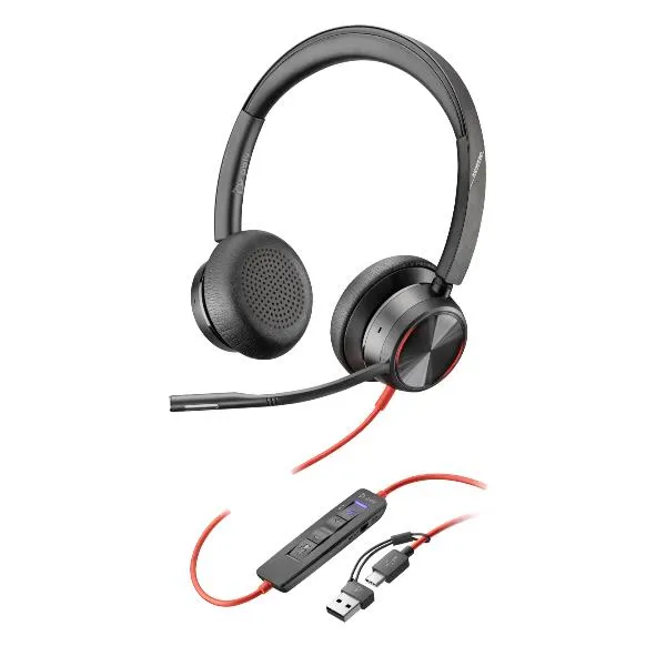 Poly Hp Blackwire 8225 Stereo Usb-C Headset +USB-C/A Adapter 8X223AA - immagine 1