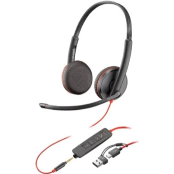 Poly Hp Blackwire 3225 Stereo Usb-C Headset +3.5mm Plug +USB-C/A Adapter (bulk) 8X229A6 - immagine 1