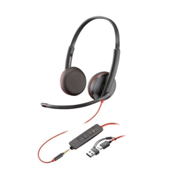 Poly Hp Blackwire 3225 Stereo Usb-C Headset +3.5mm Plug +USB-C/A Adapter 8X229AA - immagine 1