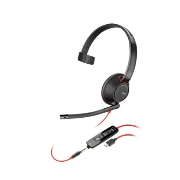 Poly Hp Blackwire 5210 Monaural Usb-C Headset +3.5mm Plug +USB-C/A Adapter 8X230AA - immagine 1