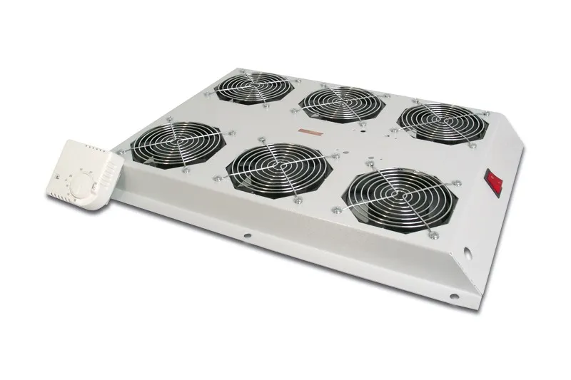 Kit 6 Ventole Con Termostato Colore Grigio Chiaro Per Armadi Linea Server - immagine 1