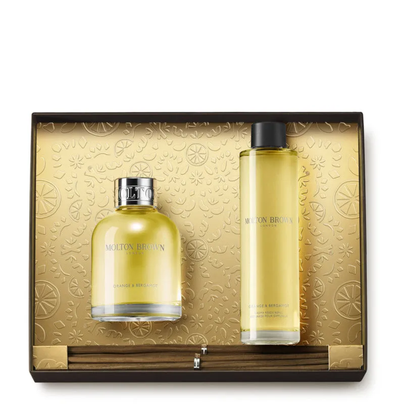 Molton Brown Orange & Bergamot Home Fragrance Gift Set 150 ML Diffusore d'Ambiente con Bacchette + 150 ML Ricarica per Diffusore d'Ambiente - 150 ML Diffusore d'Ambiente con Bacchette + 150 ML Ricarica per Diffusore d'Ambiente - immagine 1