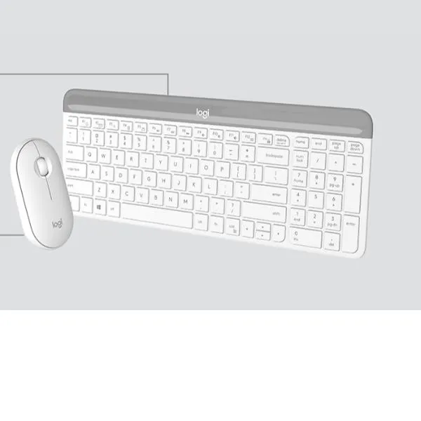 Logitech Slim Wireless Keyboard And Mouse Combo MK470 - Offwhite Ita Mediter 920-009197 - immagine 1