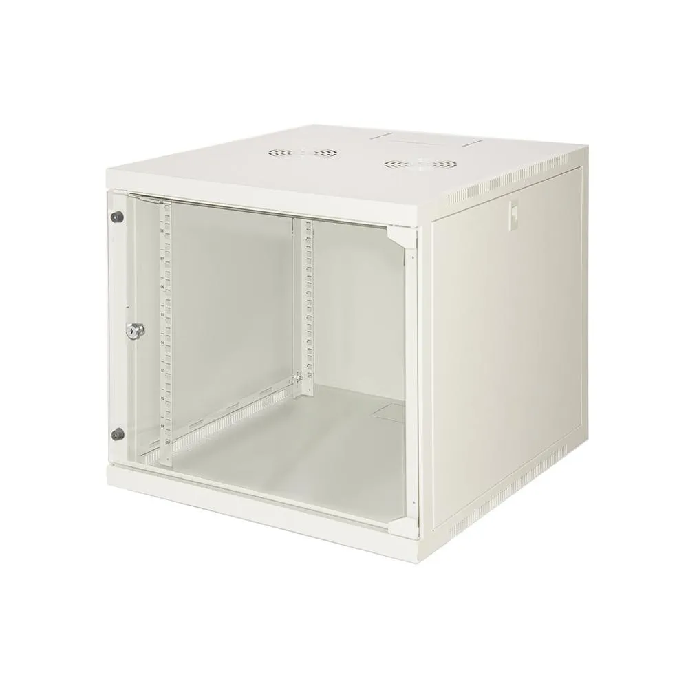 Armadio Rack 19 9 Unita' Da Muro (A)490X (L)540 X Profondita' 600 Mm. Colore Grigio Chiaro Porta Vetro - immagine 1