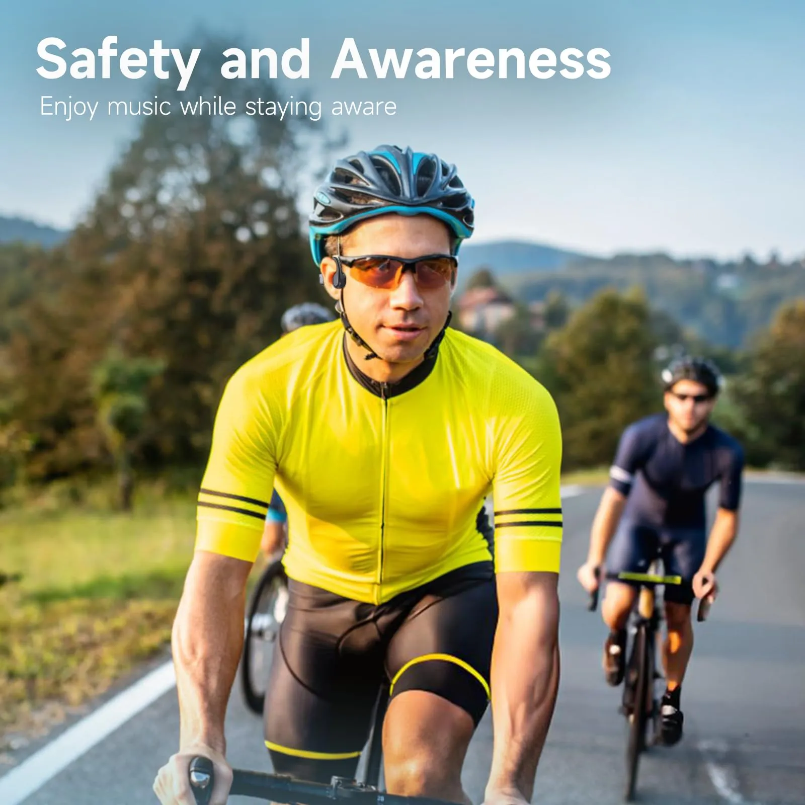 LOBKIN Cuffie Conduzione Ossea, Auricolari Conduzione Ossea Bluetooth 5.4, Auricolari Sportive Bluetooth Impermeabili,Open-ear Cuffie per Corsa Ciclismo Guida Fitness - immagine 3