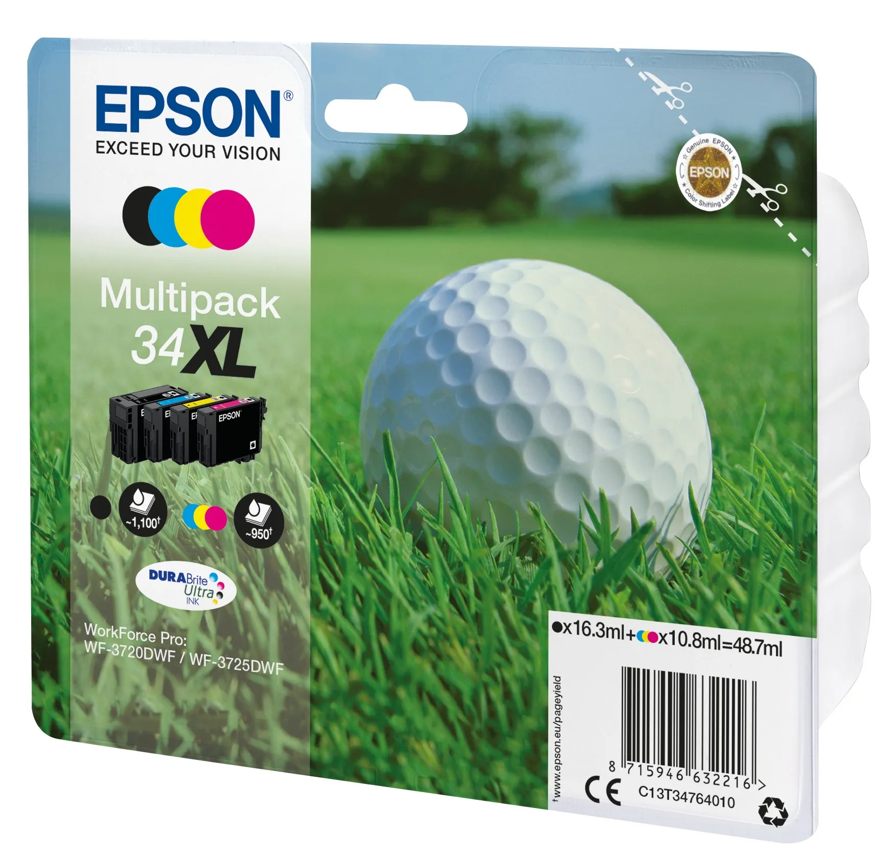 Epson Golf ball Multipack 4-colours 34XL DURABrite Ultra Ink - immagine 1