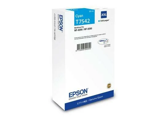ORIGINALE Epson Cartuccia d'inchiostro ciano C13T75424N T7542 XXL 7000 pagine 69ml - immagine 1