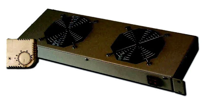 Kit 2 Ventole Con Termostato Per Armadi Linea Professionale Colore Nero - immagine 1