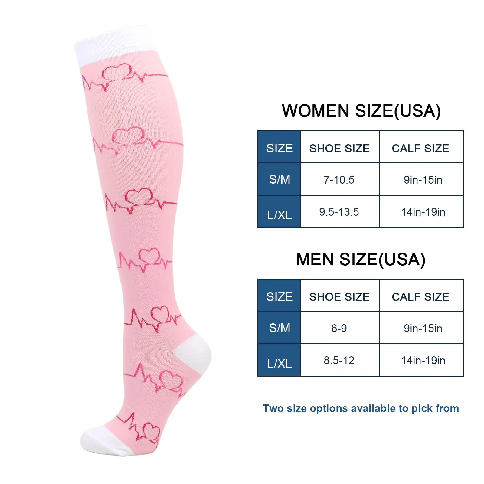 DRESHOW 4 Paia Calze a Compressione per Donna e Uomo Circolazione Miglior Supporto Alla per Atletica,Corsa,Ciclismo,Viaggi - immagine 4