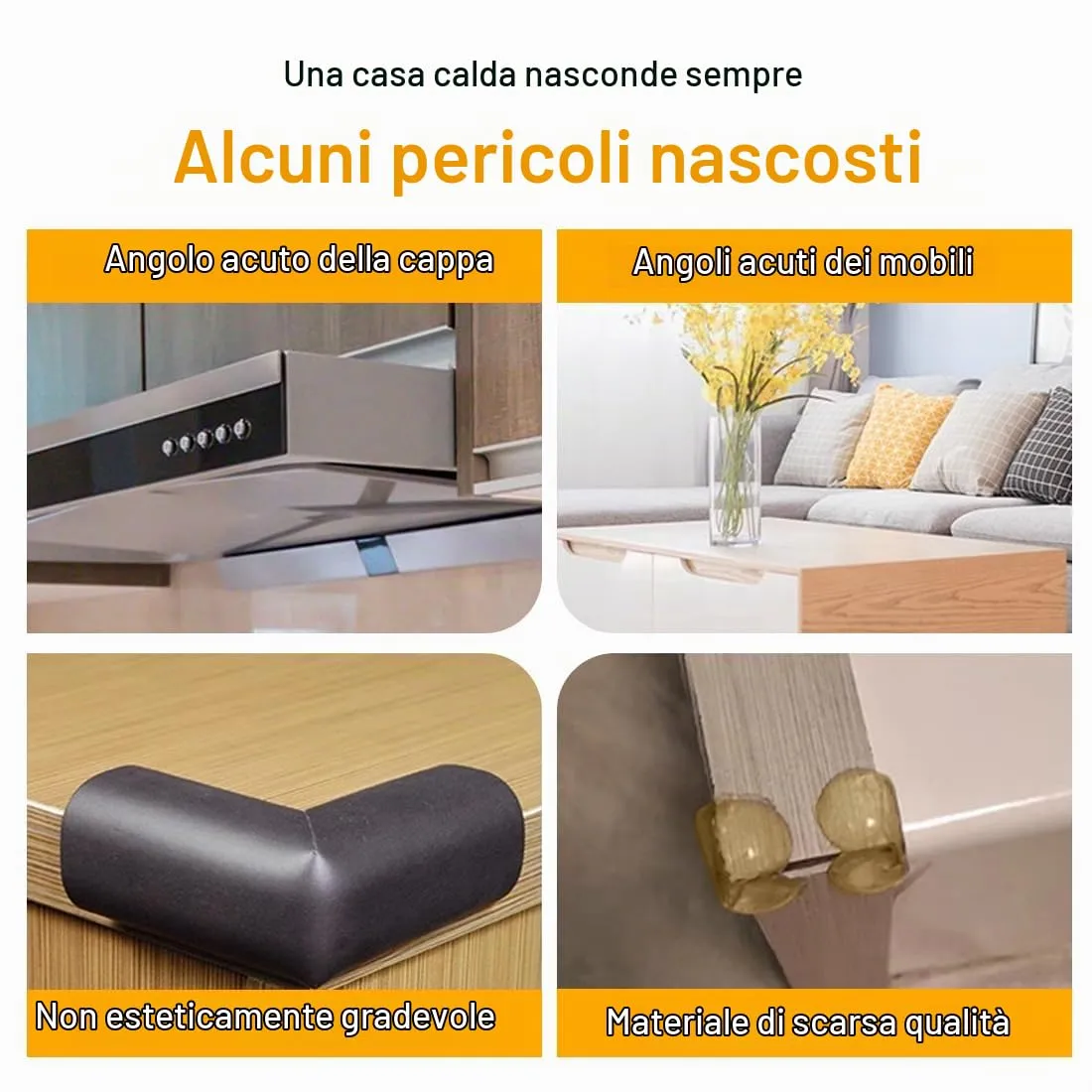 WeddHuis Paraspigoli per Bambini Trasparenti, Confezione da 12, Forma a L, Protezione per Bordi e Angoli Che Non Si Deforma o Strappa Facilmente, Angolari in Gomma e Tavolo, per Neonati e Anziani - immagine 4