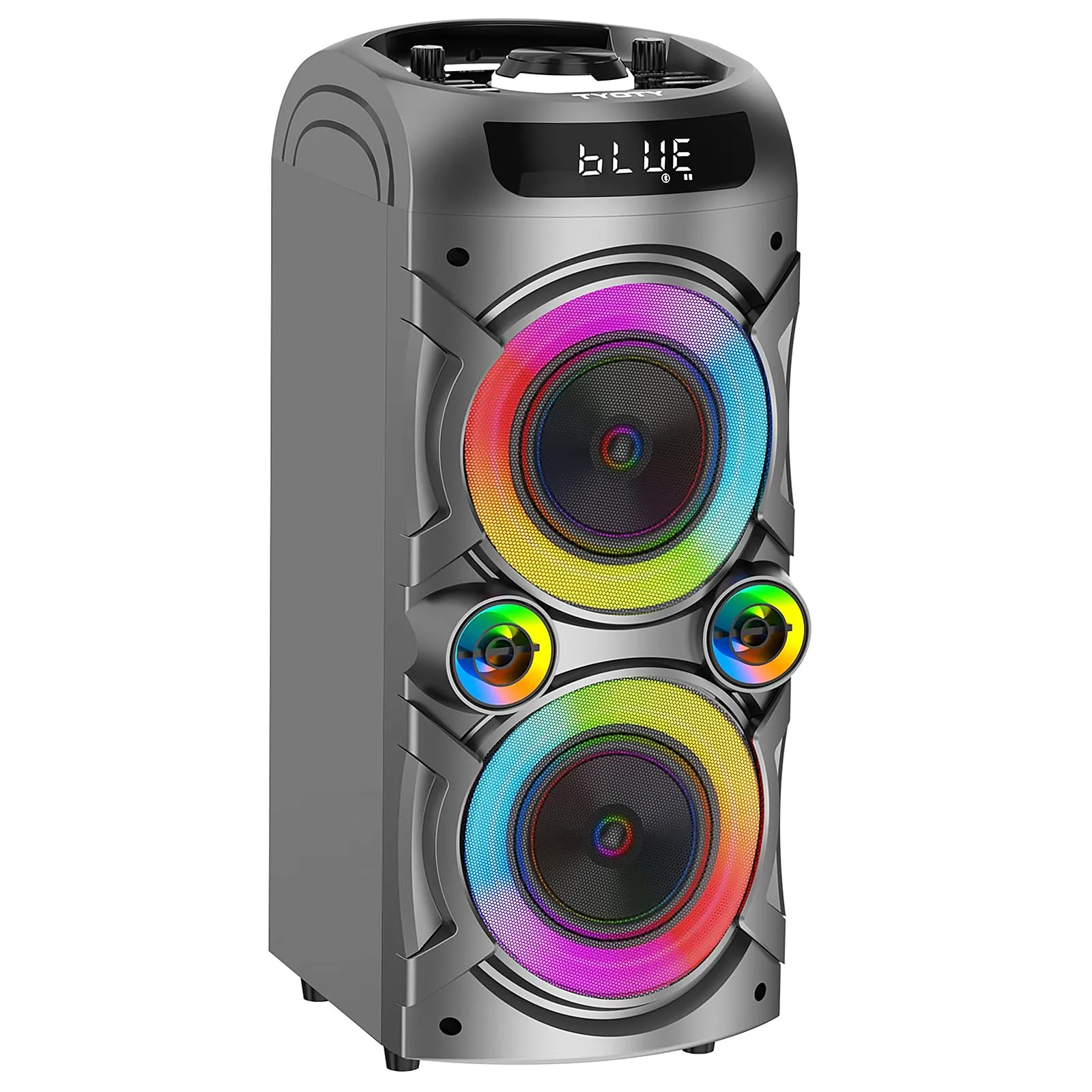 Altoparlante Bluetooth portatile da 100 W Altoparlante wireless ad alta potenza TWS Accoppiamento stereo forte Bassi profondi Grande altoparlante da festa con subwoofer Luce da campo a LED (Nero) - immagine 1