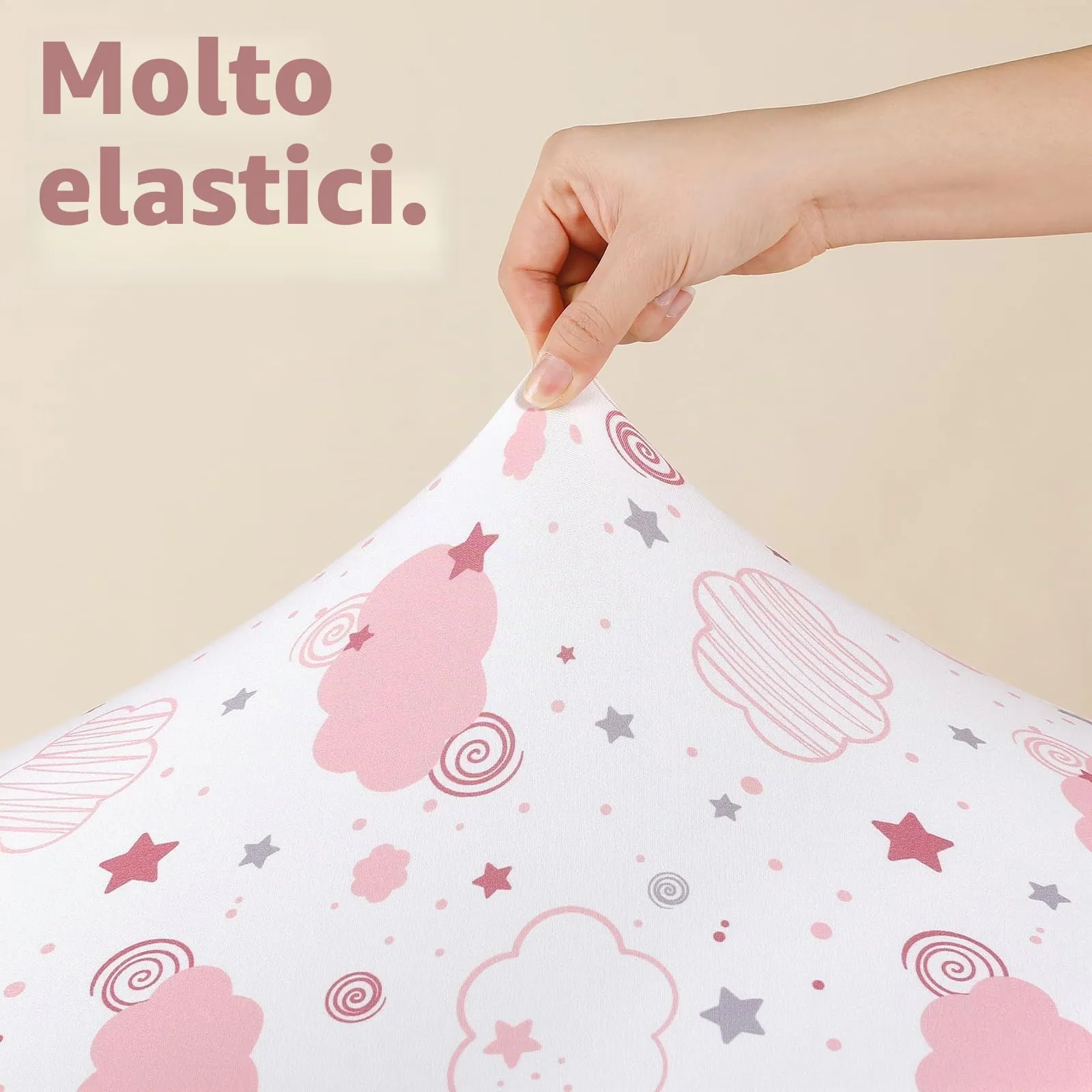 FIEMOL Lenzuola con Angoli per Culla Mini per Bambina, 3-Pack di Lenzuola con Angoli Elastici Rosa Arcobaleno in Microfibra Morbida per Culla Portabile 38”x26” per Lettino e Materasso Pack N Play, 3 - immagine 4