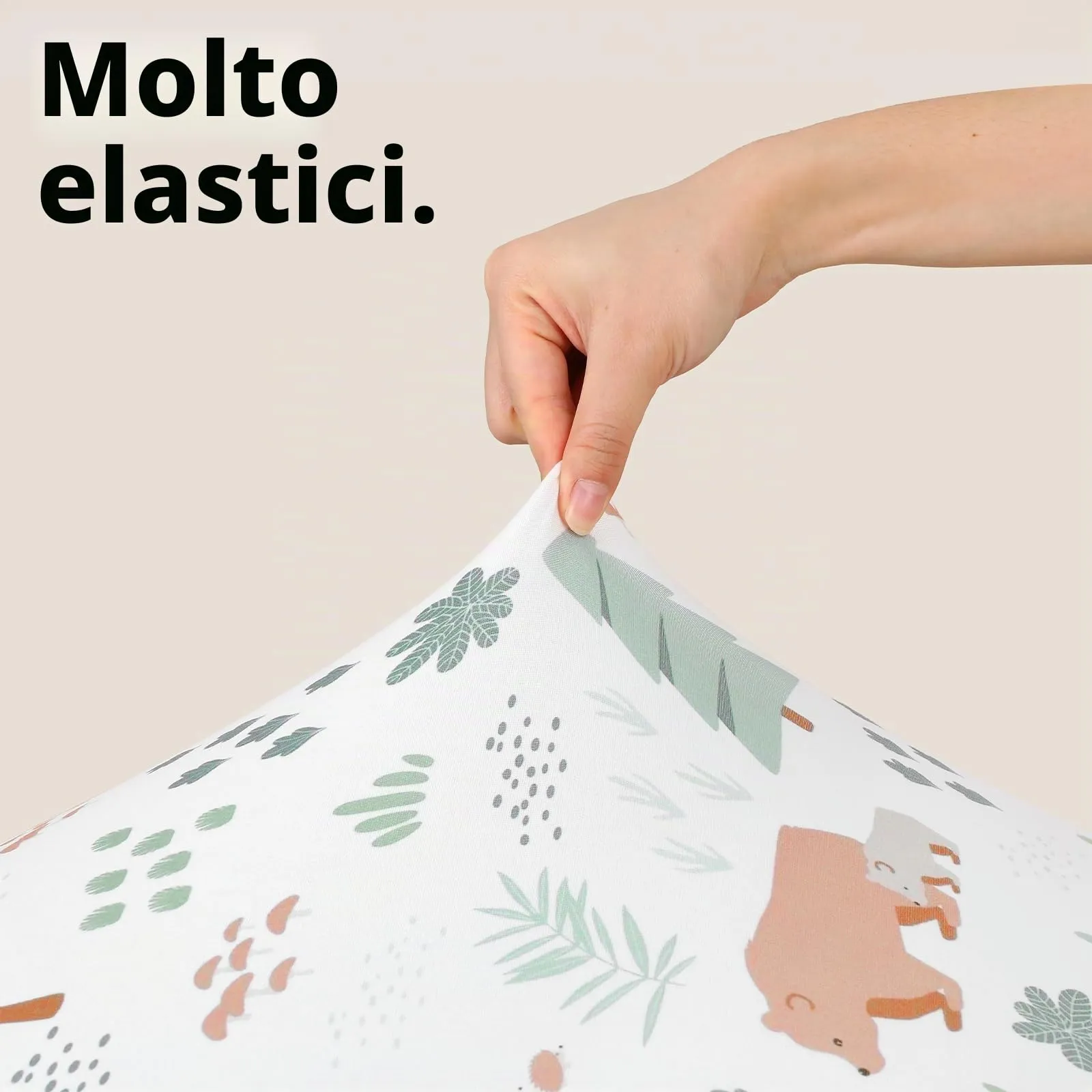 FIEMOL Lenzuola per mini culla per bambino, portatili Graco Pack e lenzuola da gioco con angoli per materassi da 96,5 x 66 cm, confezione da 3 pezzi, in morbida microfibra, motivo orso della foresta - immagine 5