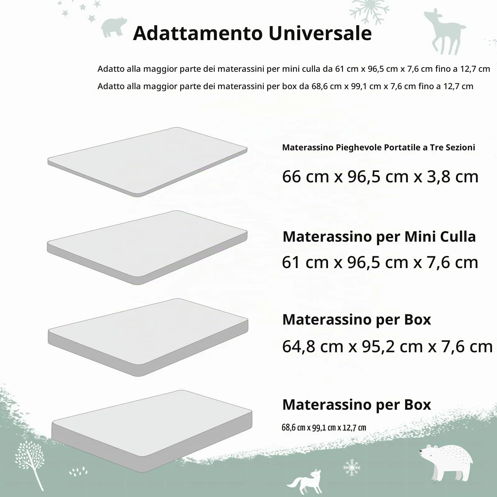 FIEMOL Lenzuola per mini culla per bambino, portatili Graco Pack e lenzuola da gioco con angoli per materassi da 96,5 x 66 cm, confezione da 3 pezzi, in morbida microfibra, motivo orso della foresta - immagine 8
