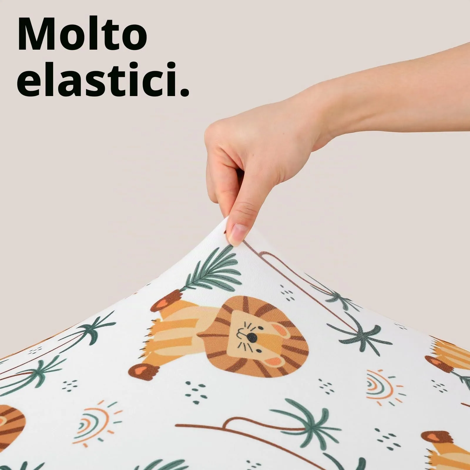 FIEMOL Lenzuola per mini culla per bambino, portatili Graco Pack e lenzuola da gioco con angoli per materassi da 96,5 x 66 cm, confezione da 3 pezzi, in morbida microfibra, marrone leone - immagine 5