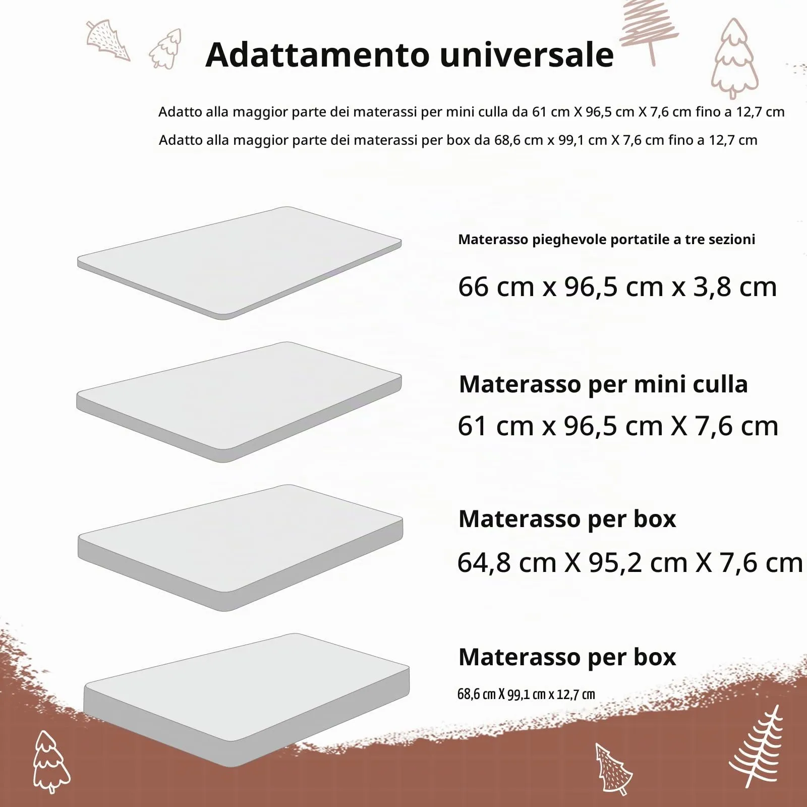 FIEMOL Lenzuola per mini culla per bambino, portatili Graco Pack e lenzuola da gioco con angoli per materassi da 96,5 x 66 cm, confezione da 3 pezzi, in morbida microfibra, marrone leone - immagine 8