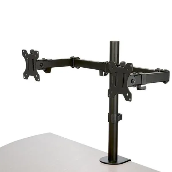 Startech Staffa Per Due Monitor Con Montaggio Su Scrivania - Design A Barre Trasversali Articolabile Acciaio (ARMDUAL2) ARMDUAL2 - immagine 1