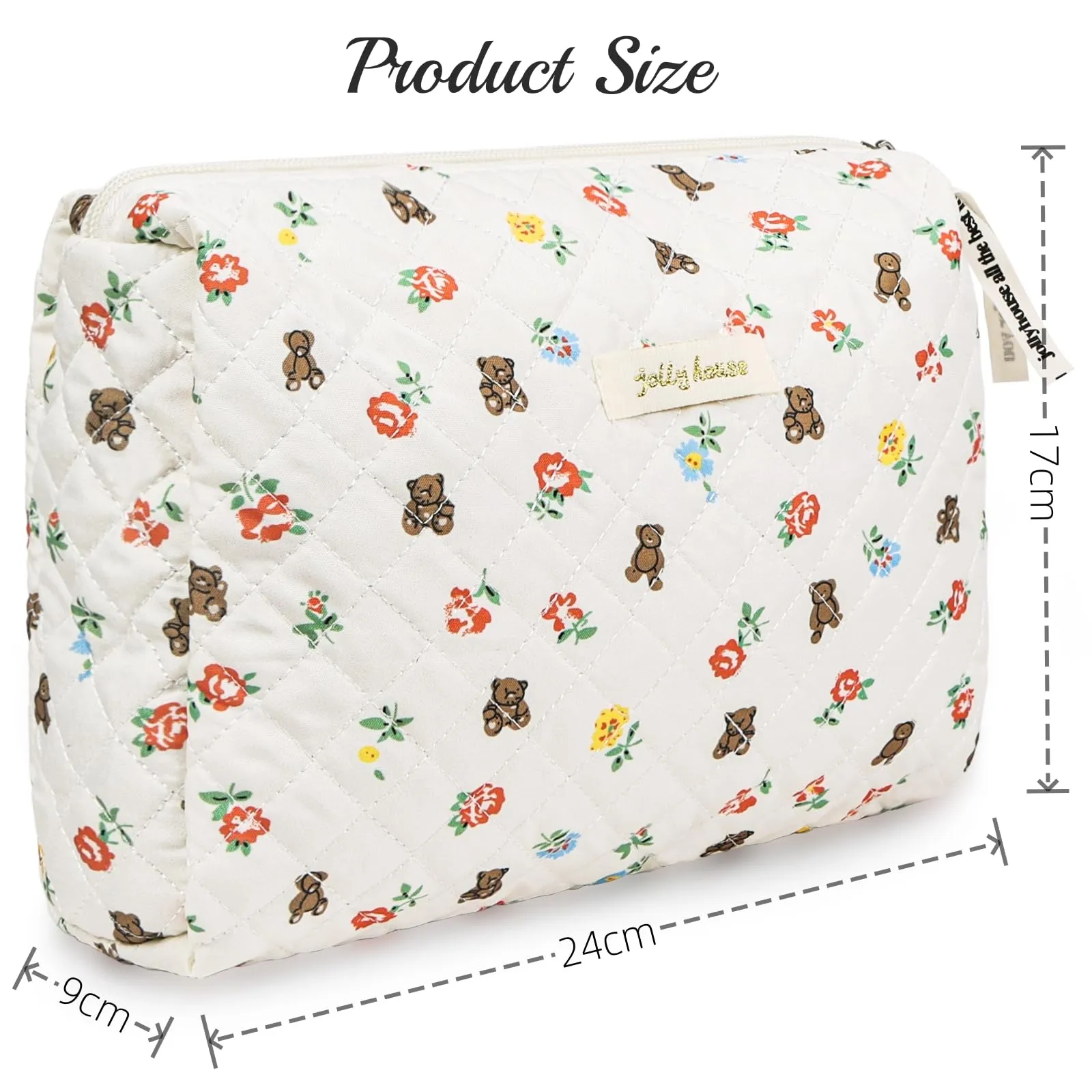 Aucuu Borsa da Toilette da Viaggio, Beauty Case da Viaggio, Borsa da Viaggio, Borsa Trucco Floreale, Trucco Pochette da Toilette, Trousse Trucchi Organizer per Cosmetici, per Donne e Ragazze - immagine 2