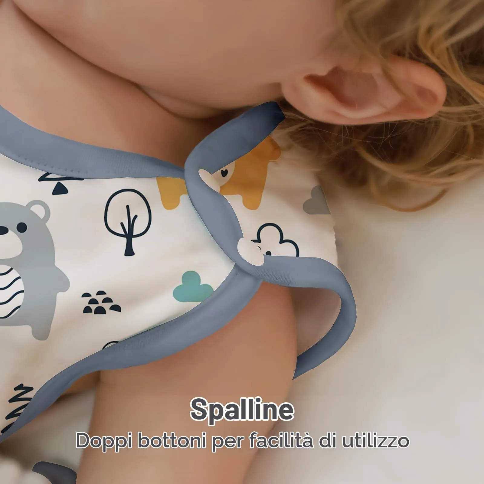 Mosebears Sacco Nanna in Morbido Cotone per Neonati 12-18 mesi 1 Tog Traspirante con Cerniera a Doppio Cursore per Facilitare il Cambio del Pannolino Stampe carine - immagine 7