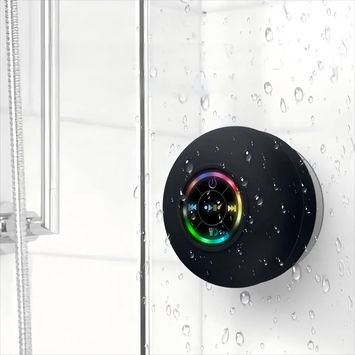 Cassa Doccia Bluetooth Altoparlante Bagno Bluetooth Impermeabile con Ventosa Shower Speaker Bluetooth con Luce RGB Stereo Cassa Bluetoth Portatile Wireless Bassi Stereo per Viaggi Doccia Esterno - immagine 1