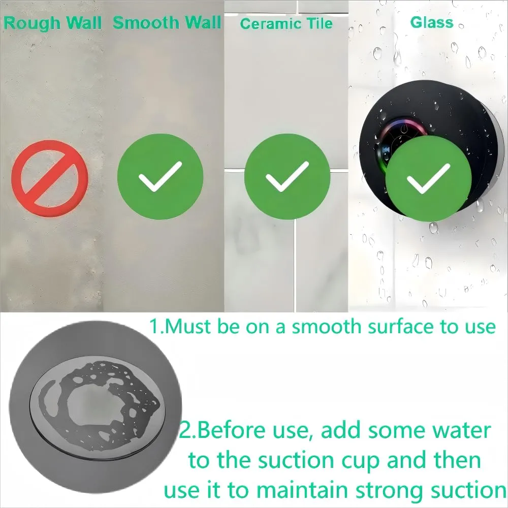 Cassa Doccia Bluetooth Altoparlante Bagno Bluetooth Impermeabile con Ventosa Shower Speaker Bluetooth con Luce RGB Stereo Cassa Bluetoth Portatile Wireless Bassi Stereo per Viaggi Doccia Esterno - immagine 2