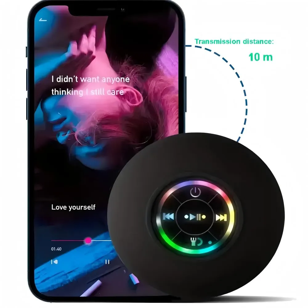 Cassa Doccia Bluetooth Altoparlante Bagno Bluetooth Impermeabile con Ventosa Shower Speaker Bluetooth con Luce RGB Stereo Cassa Bluetoth Portatile Wireless Bassi Stereo per Viaggi Doccia Esterno - immagine 3