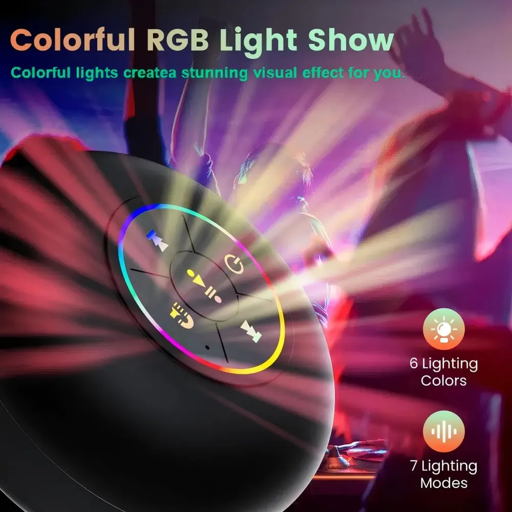 Cassa Doccia Bluetooth Altoparlante Bagno Bluetooth Impermeabile con Ventosa Shower Speaker Bluetooth con Luce RGB Stereo Cassa Bluetoth Portatile Wireless Bassi Stereo per Viaggi Doccia Esterno - immagine 4