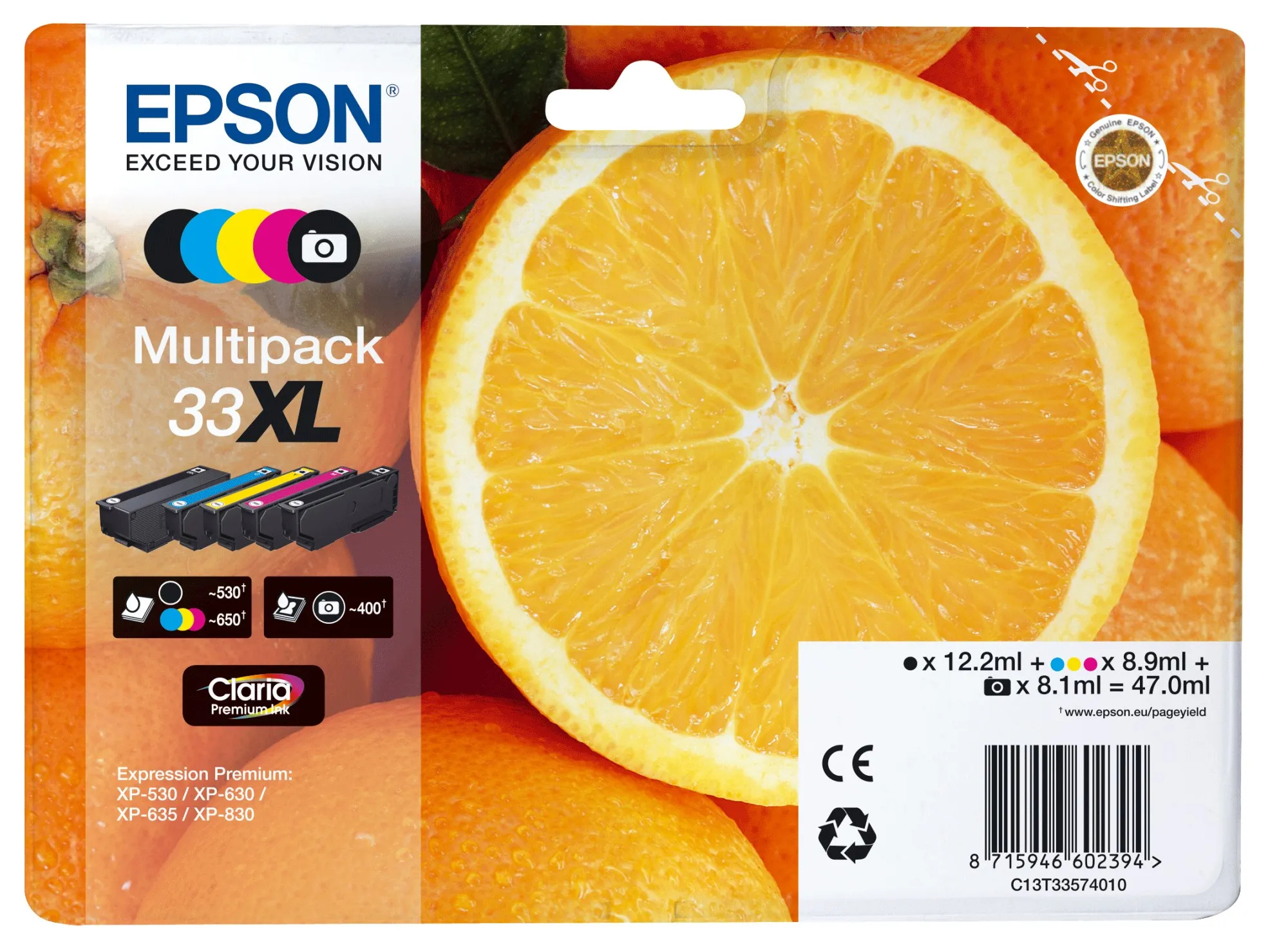 Epson Oranges Multipack 5-colours 33XL Claria Premium Ink - immagine 1