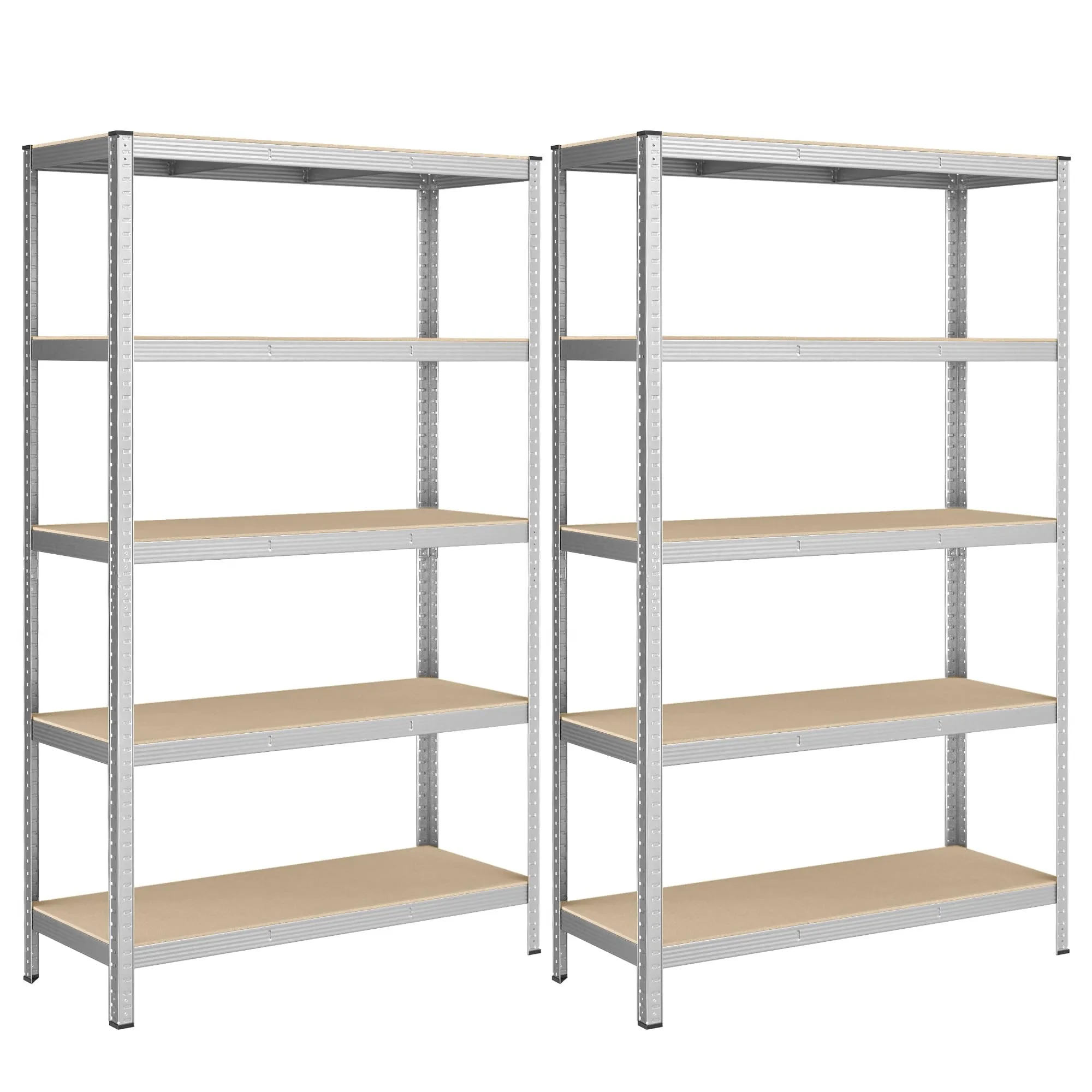 SONGMICS Set di 2 Scaffali in Metallo, 5 Ripiani, 200x120x60 cm - immagine 1