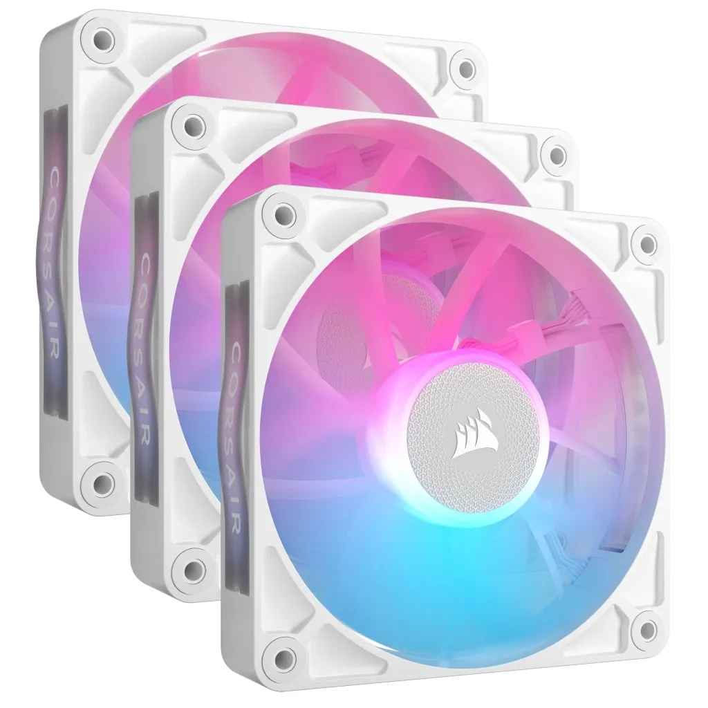 Corsair Starter Kit Tre Ventole Pwm Da 120 Mm Icue Link Rx120 Rgb Bianco - immagine 1