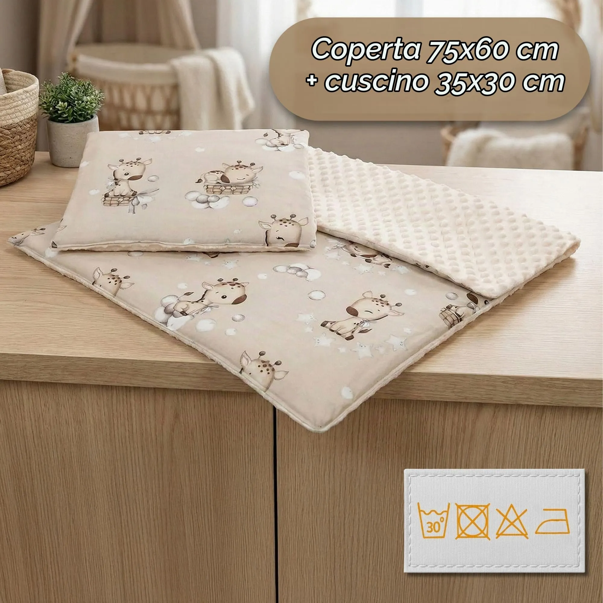 Copertina Neonato Coperta Minky Invernale pile cotone doppio lato - immagine 2