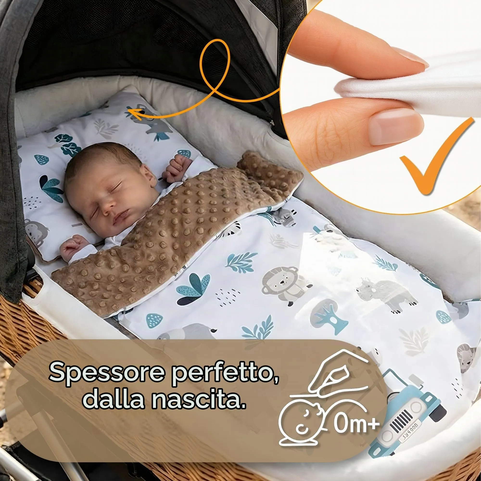 Copertina Neonato Coperta Minky Invernale pile cotone doppio lato - immagine 3