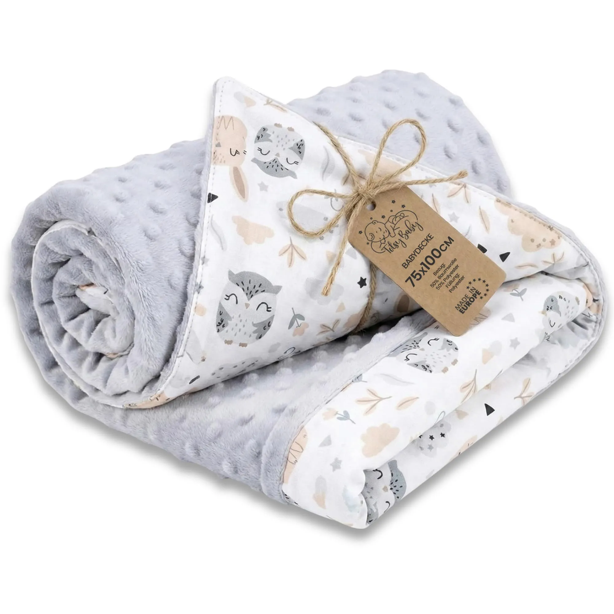 Copertina Neonato Coperta Minky Invernale pile cotone doppio lato - immagine 1