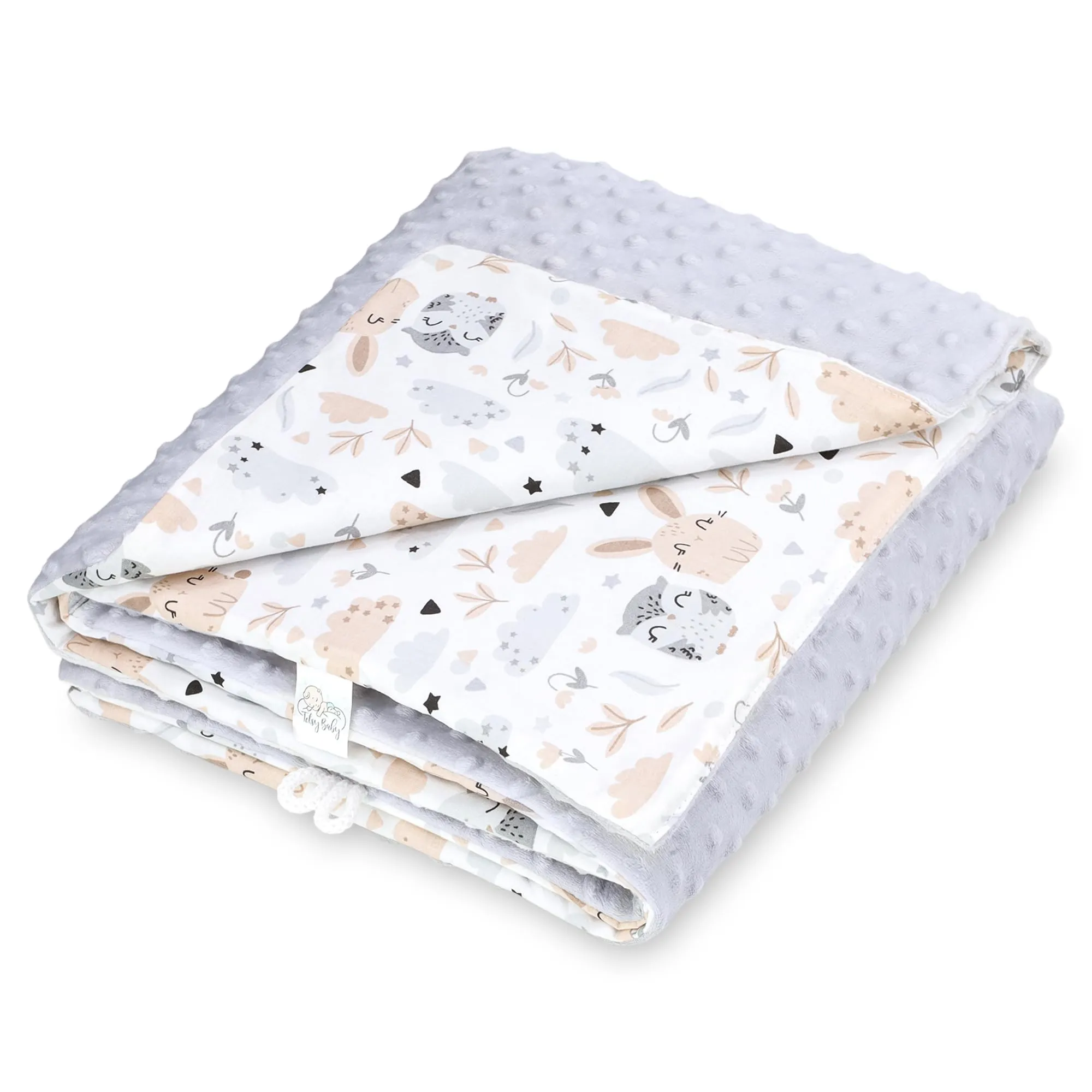 Copertina Neonato Coperta Minky Invernale pile cotone doppio lato - immagine 2