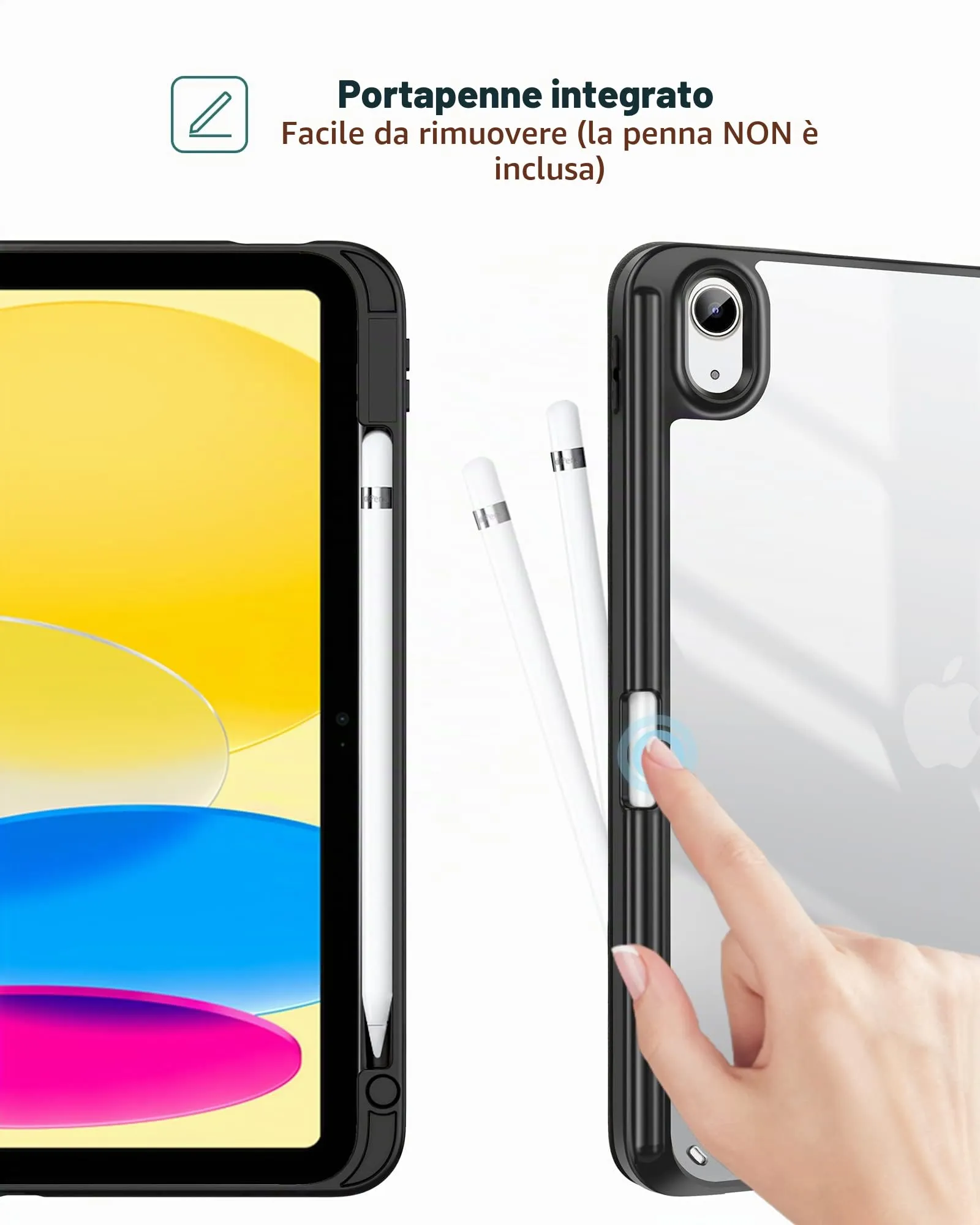 ProCase per iPad 10a Generazione Custodia 2022 [A2696 A2757 A2777], 10,9 Pollici Sottile Custodia Protettiva Leggera Smart Cover per iPad 10, Auto Sveglia/Sonno - Nero - immagine 3