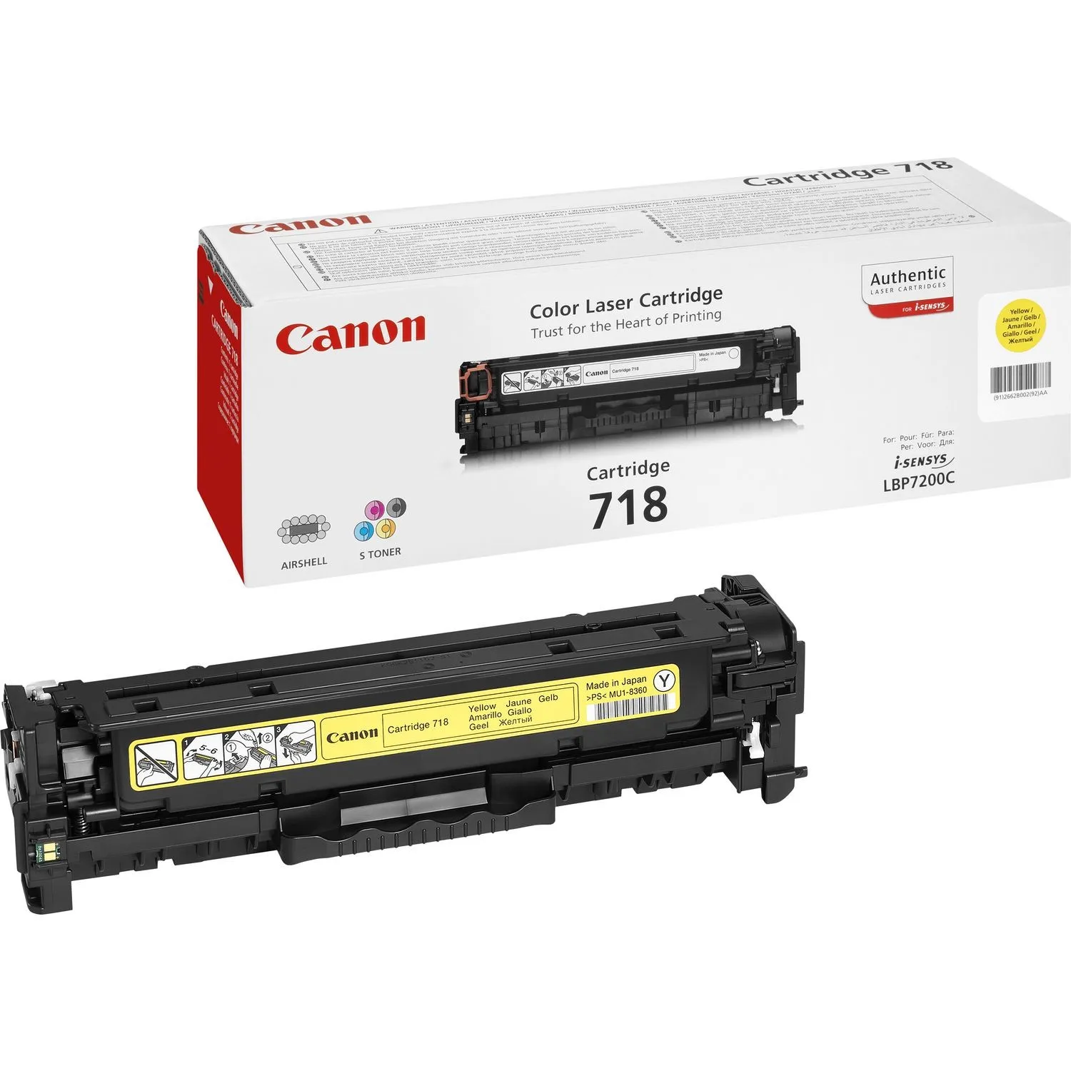 Canon CRG-718 Y cartuccia toner 1 pz Originale Giallo - immagine 1
