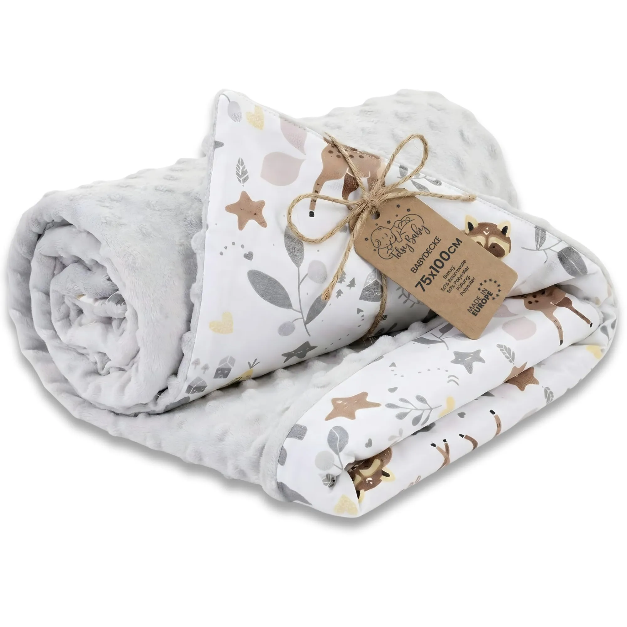 Copertina Neonato Coperta Minky Invernale pile cotone doppio lato - immagine 1