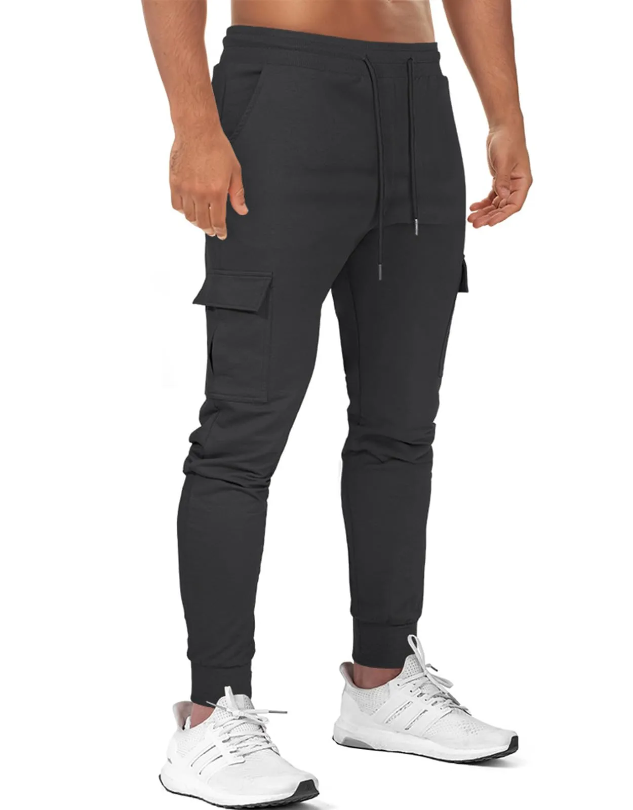 Suwangi Pantaloni Tuta da Sportivi Uomo Cargo Jogging Palestra con 4 Tasche - immagine 2
