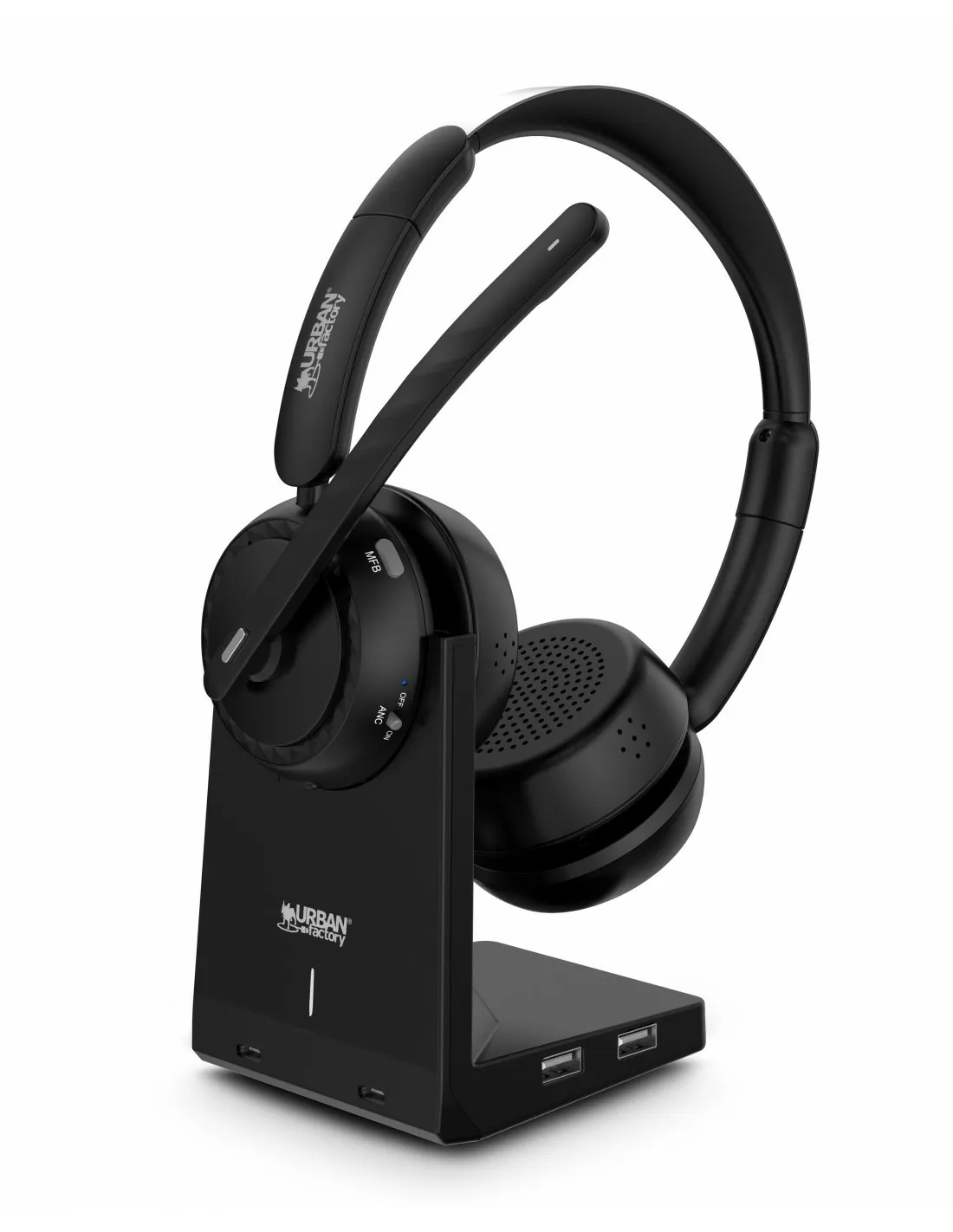 Urban Factory MOVEE MAX Auricolare Wireless A Padiglione Gaming USB tipo A Bluetooth Base di ricarica Nero - immagine 1