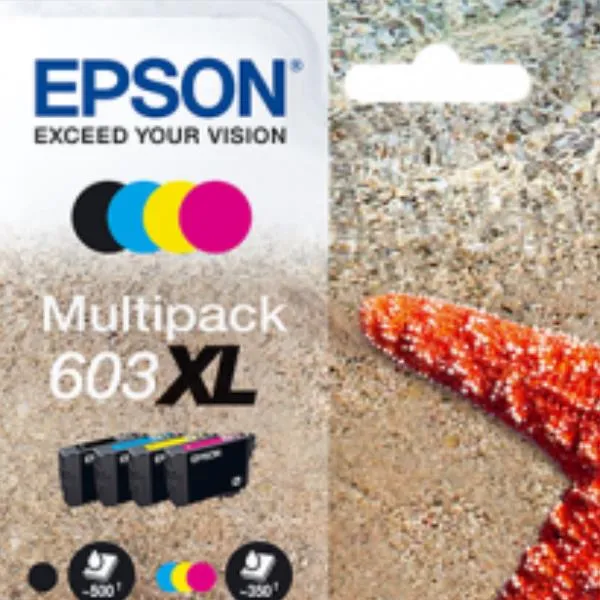 Epson Materiale Di Consumo: Cartucce Inchiostro 603XL Stella Marina Multipack, 1 X 8,9 Ml Nero, 1 4,0 Ciano, 1 4,0 Magenta, 1 C13T03A64020 - immagine 1