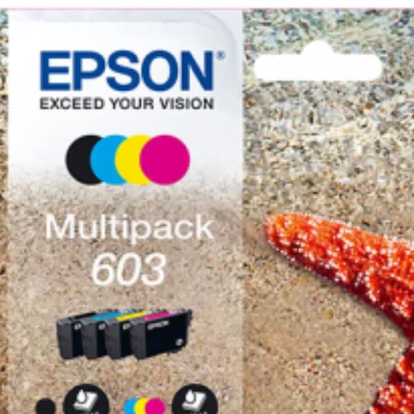 Epson Cartucce Di Inchiostro 603 Stella Marina Giallo Multipack, 1 X 3,4 Ml Nero, 1 2,4 Ciano, 1 2,4 Magenta, 1 C13T03U64010 - immagine 1