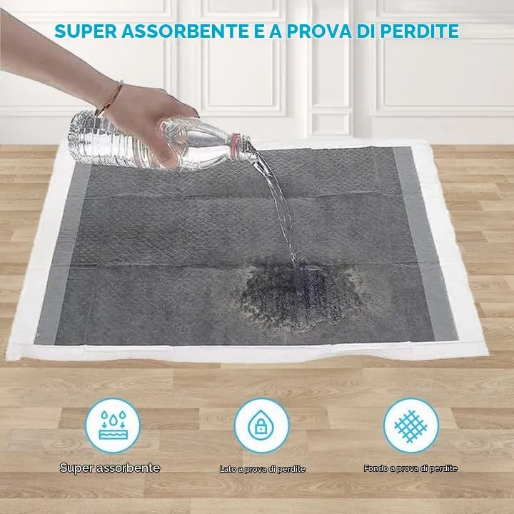 Nanipets® Tappetini Igienici Per Cani Al Carbone Attivo, Assorbenti Super Assorbenti Traverse Cani E Animali Domestici, 60*90 CM Assorbenti Extra Large Addensati Per Vasino, Confezione Da 25 - immagine 5
