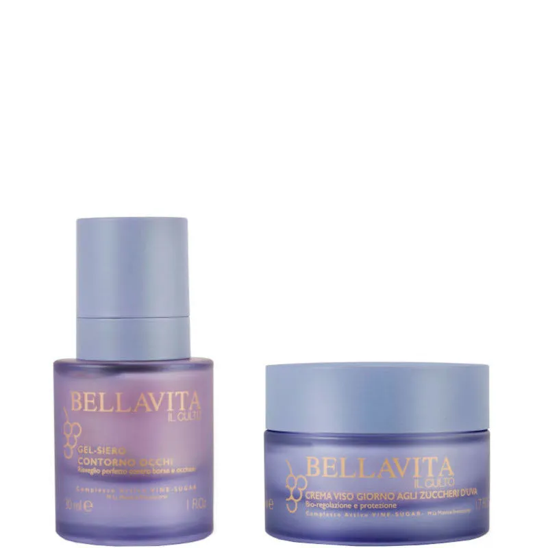 Bellavita Il Culto Franciacorta - Crema Viso Giorno agli Zuccheri d'Uva Confezione 50 ML Crema Viso + 30 ML Gel Siero Occhi - 50 ML Crema Viso + 30 ML Gel Siero Occhi - immagine 1
