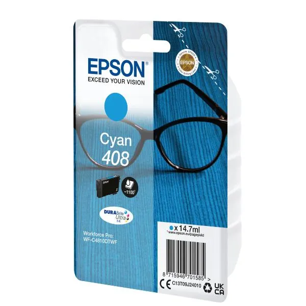 Epson Singlepack Cyan 408 Durabrite Ultra Ink C13T09J24010 - immagine 1
