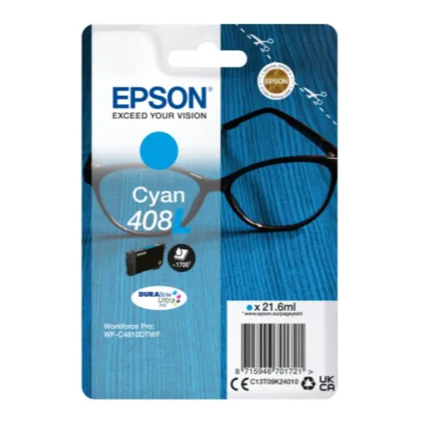 Epson Singlepack Cyan 408L Durabrite Ultra Ink C13T09K24010 - immagine 1