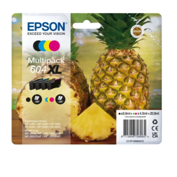 Epson Cartucce Ink Ananas Multipack 4-colours 604XL C13T10H64020 - immagine 1